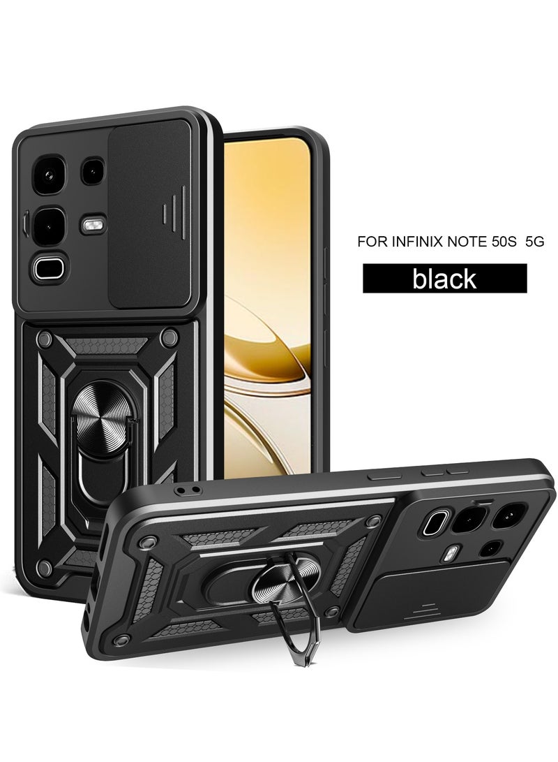 Phone Cover for Infinix Note 50s 5G with Slide Camera Cover Drop Protective Phone Case with Magnetic Car Mount Holder - Image 1
