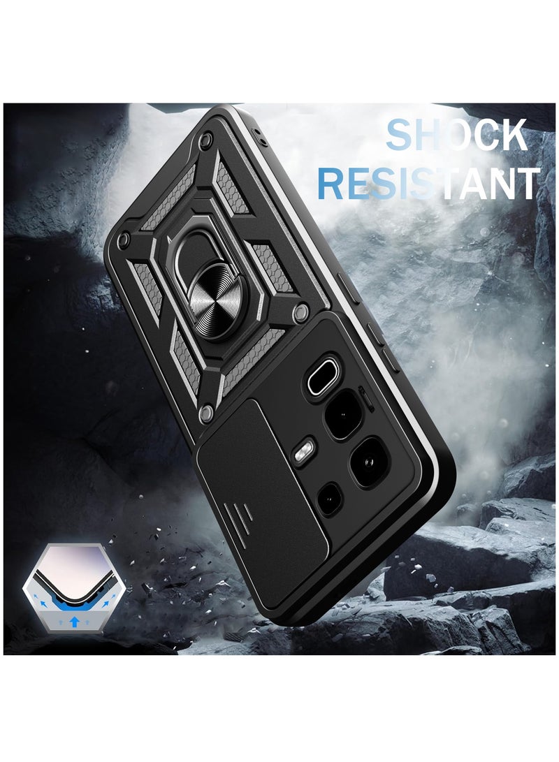 Phone Cover for Infinix Note 50s 5G with Slide Camera Cover Drop Protective Phone Case with Magnetic Car Mount Holder - Image 3