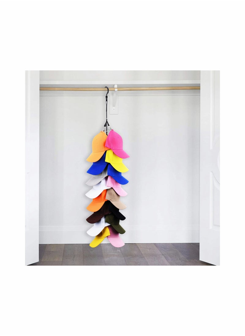 Closet Hanging Hat Rack, Holds Up To 16 Caps for Baseball Hats, Closet Door Baseball Hat Organizer Hat Storage - Image 5