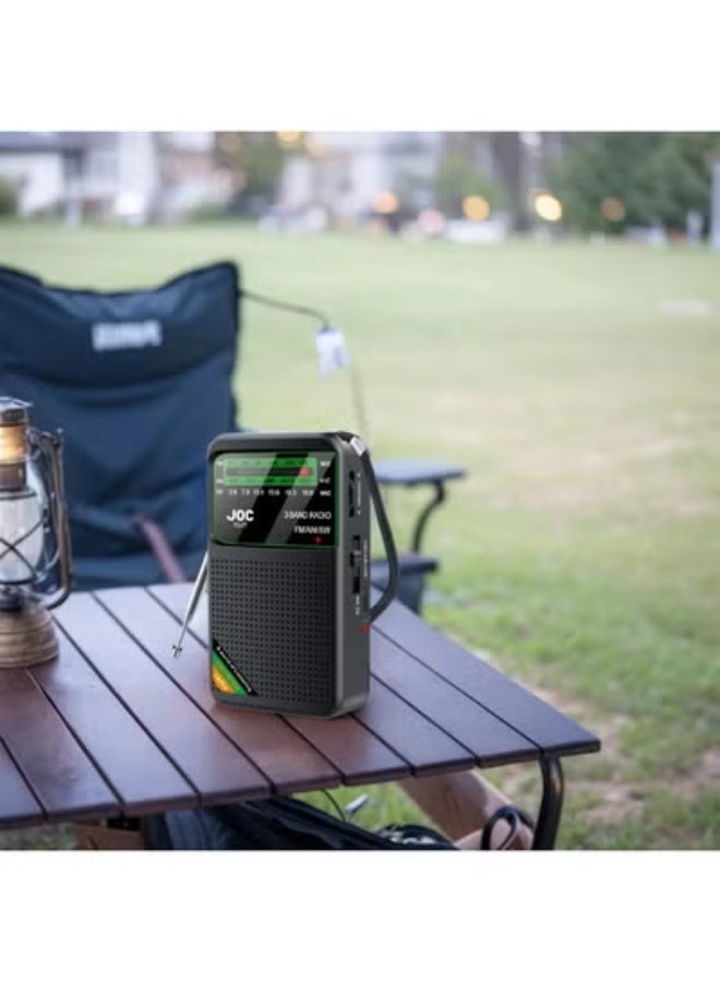 Joc Emergency Pocket Radio FM AM SW Radio Built-in Speaker Transistor Radio Type-C Rechargeable Radio Player for Senior Home Walking - Image 3
