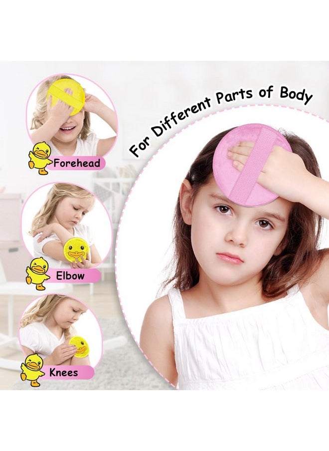 CONBELLA Kids Ice Packs for Injuries Reusable 2 Packs Cold or Warm Compress Gel Bead Cooling Packs with Strap for Neck Head Fever Wisdom Teeth Recovery First Aid 4.9 Inch  - Image 3