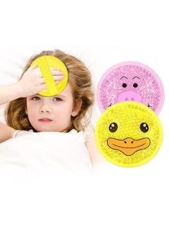 CONBELLA Kids Ice Packs for Injuries Reusable 2 Packs Cold or Warm Compress Gel Bead Cooling Packs with Strap for Neck Head Fever Wisdom Teeth Recovery First Aid 4.9 Inch  - Image 1