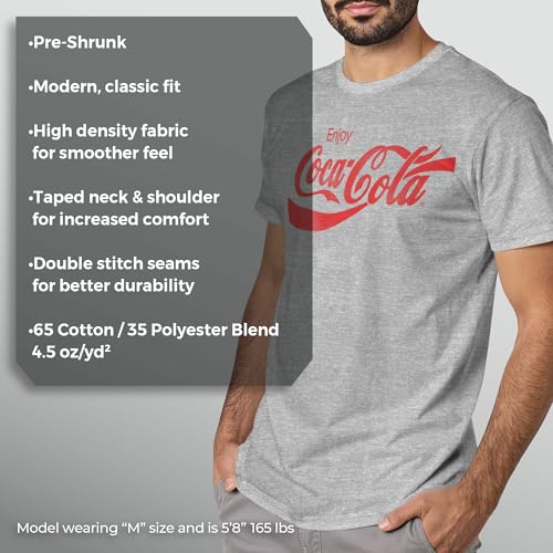 Coca-Cola Men's Eighties Coke Short Sleeve T-Shirt, Red, Large - Image 3