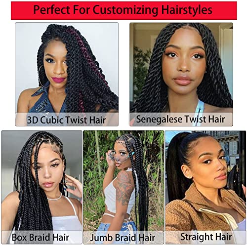 ROSDINA Pre-stretched Braiding Hair - 28 Inch 8 Packs Jet Black Super Long Braiding Hair For Twist or Box Braids, Yaki Texture Hot Water Setting Synthetic Braiding Hair Extensions (28 Inch, #1-8P) - Image 4