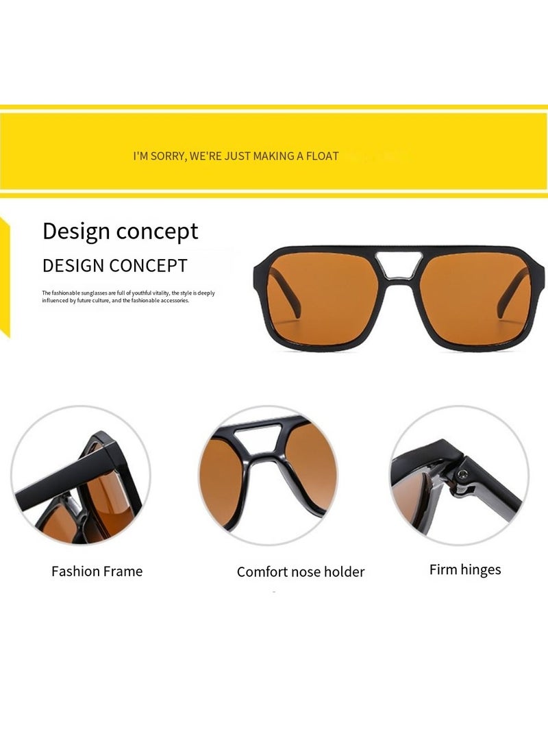 General Retro 70s Square Aviator Sunglasses Women Men Rectangular Sunglasses Flat Frame Fashion Sunglasses  - Image 2