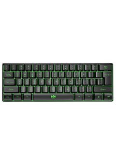 Wireless Keyboard 61 Keys BT+2.4G Dual-mode Keyboard with RGB Backlight Effect ABS Two-color Injection Molding keycap Black