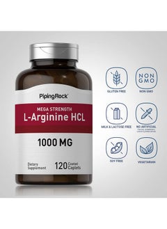 Piping Rock L Arginine Hcl 1000 Mg ; 120 Caplets ; Mega Strength Supplement ; Vegetarian Non Gmo Gluten Free  - Image 5