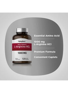 Piping Rock L Arginine Hcl 1000 Mg ; 120 Caplets ; Mega Strength Supplement ; Vegetarian Non Gmo Gluten Free  - Image 4