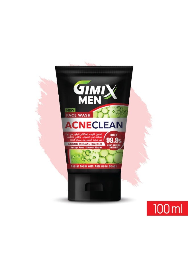 GIMIX Men Acne Clean Face Wash 100ml - Image 2