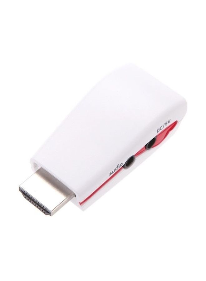 NIBEMINENT Hdmi To VGA Video Converter Adapter White/Red