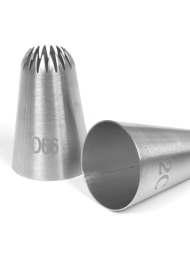 304 Stainless Steel Pastry Nozzle 6-tooth Belt Number Seamless Welding Cream Nozzle Large Cake Decorating Tool-Specifications:124  - Image 5