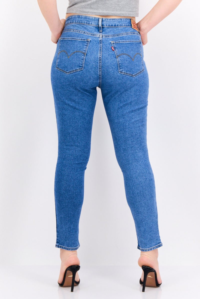 Levi's جينز ضيق للنساء، مغسول وقابل للتمدد، أزرق - Image 2