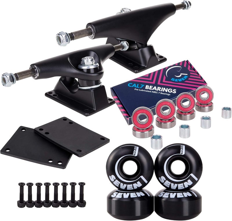 Cal 7 Skateboard Complete Combo with 139 mm Trucks, 52 mm Wheels, Bearings, Durable Skateboard Hardware Kit, Starter Set for Standard Skateboards - Image 2