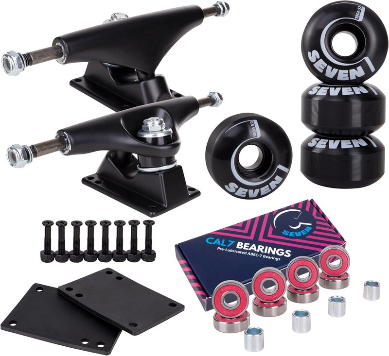 Cal 7 Skateboard Complete Combo with 139 mm Trucks, 52 mm Wheels, Bearings, Durable Skateboard Hardware Kit, Starter Set for Standard Skateboards - Image 1