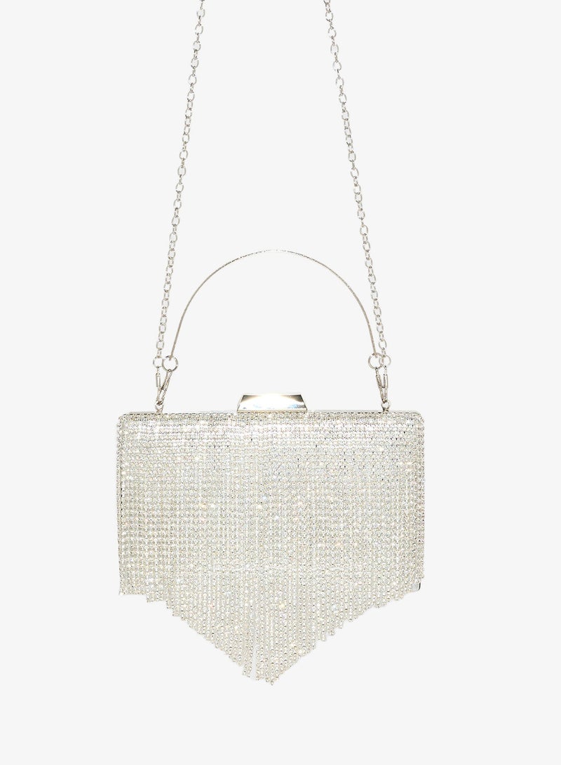 Ella Limited Edition Tassel Detail Diamante Clutch Bag - Image 1