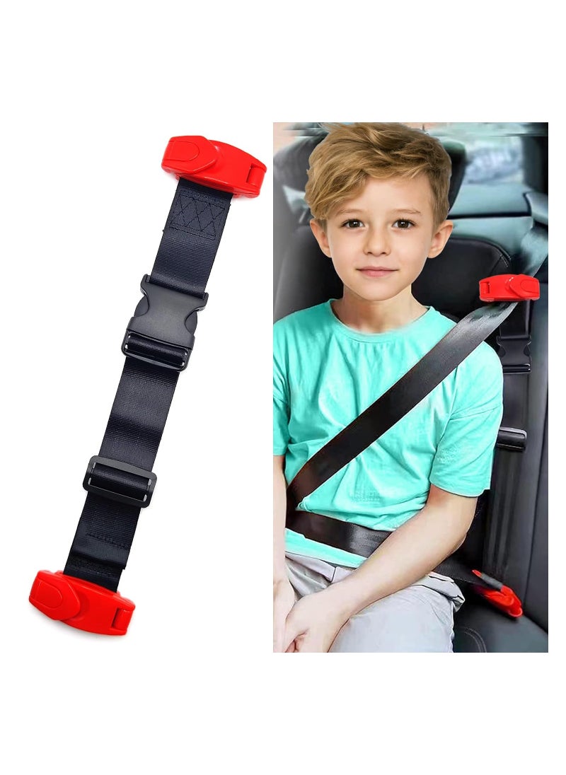 RATSAW - Car Seat Belt Adjuster for Kids Universal Car Seat Strap Belt Clip Anti Collision Retainer for Shoulder and Neck Protection Travel Driving Protection for Baby Girl Women Red - Image 1
