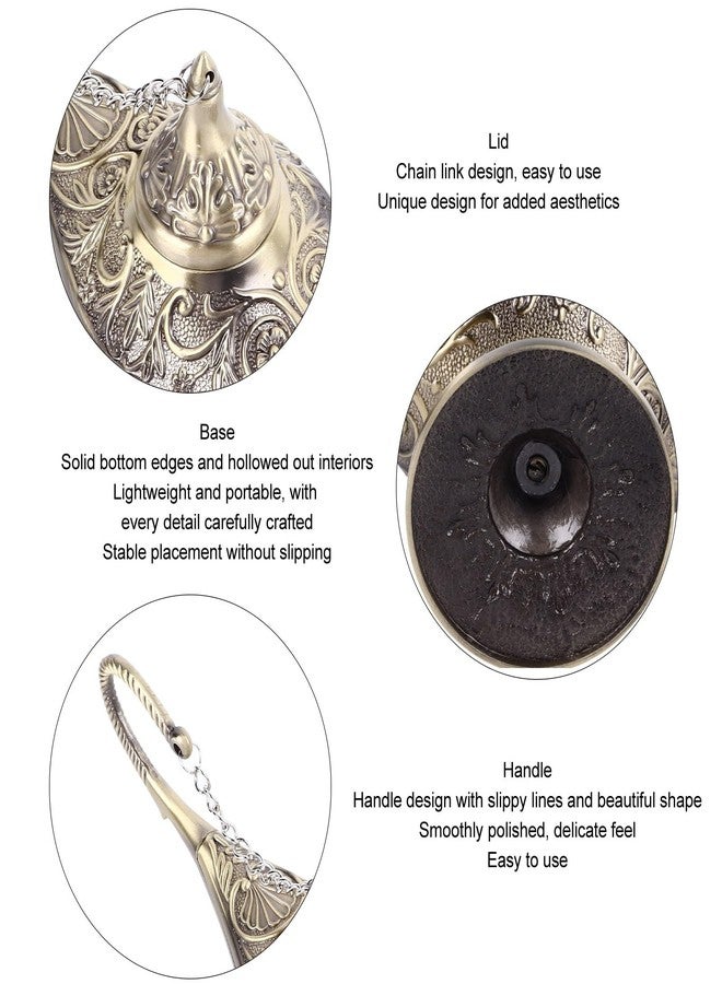 Zerodis Legend Lamp Magic Genie Wishing Light, Arabian Lamp Vintage Exquisite Arabian Lamp Ornament Classic Arabian Props Party Decoration Prop Lamp for Birthday Halloween (Bronze) - Image 5