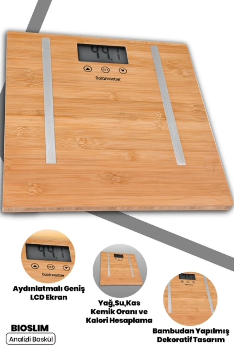 GoldMaster Gm-7189 Bioslim Bambu Vücut Analiz Baskülü - Image 1
