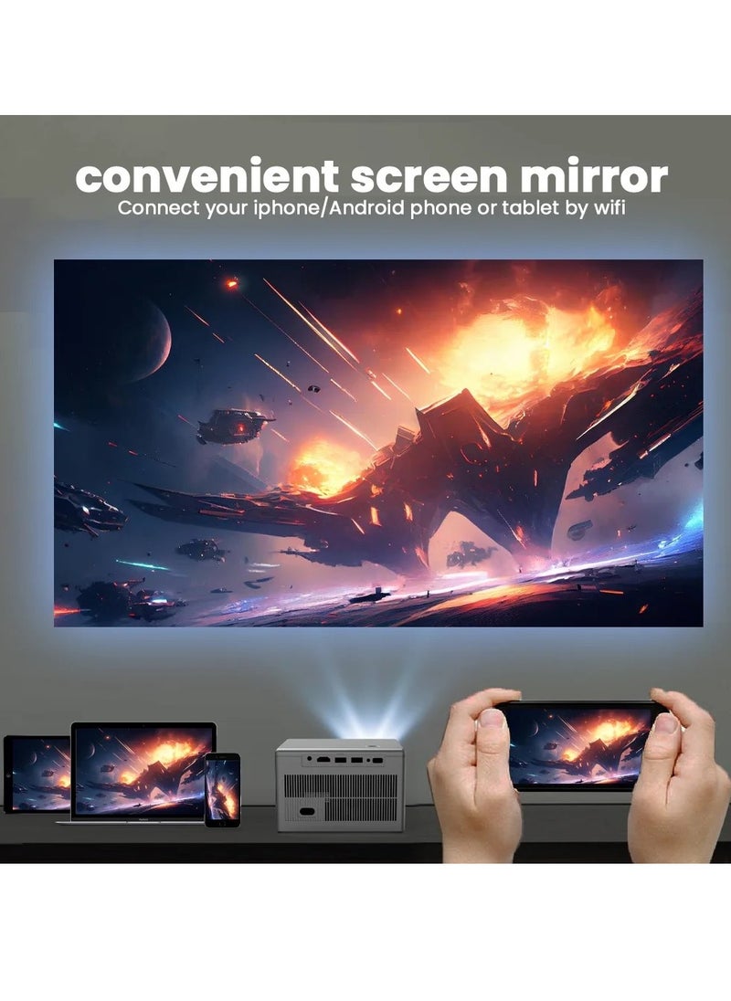 المهوس الفضاء أفضل جهاز عرض ذكي 4K مع 5G واي فاي بلوتوث المحمولة في الهواء الطلق وداخل جهاز عرض فيلم لاسلكي متوافق مع دائرة الرقابة الداخلية / الروبوت / هدمي / التلفزيون عصا  - Image 5