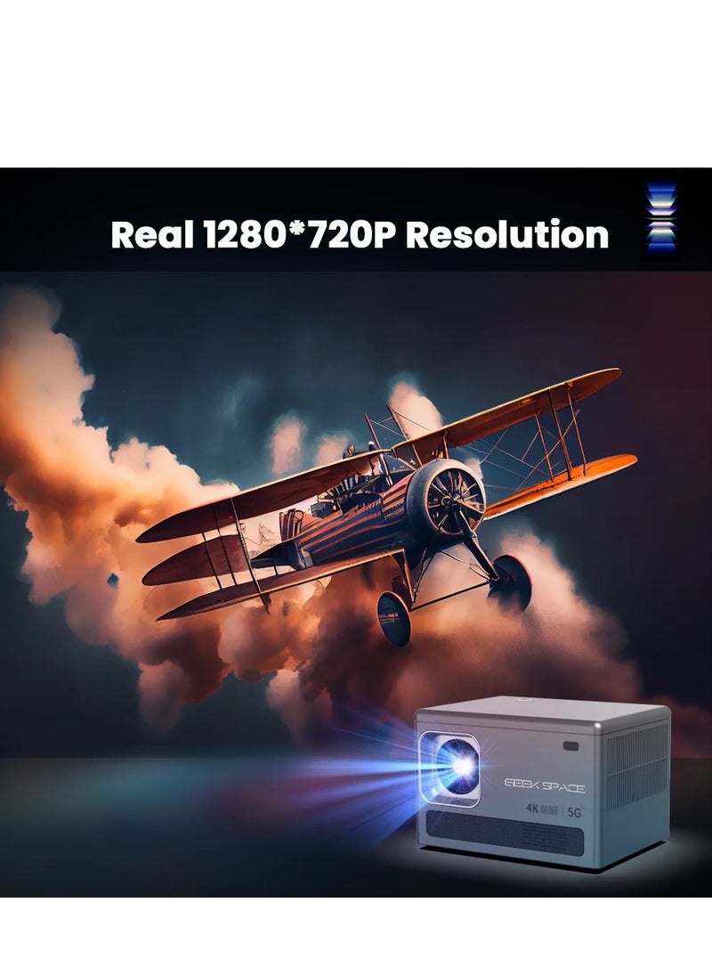 المهوس الفضاء أفضل جهاز عرض ذكي 4K مع 5G واي فاي بلوتوث المحمولة في الهواء الطلق وداخل جهاز عرض فيلم لاسلكي متوافق مع دائرة الرقابة الداخلية / الروبوت / هدمي / التلفزيون عصا  - Image 2