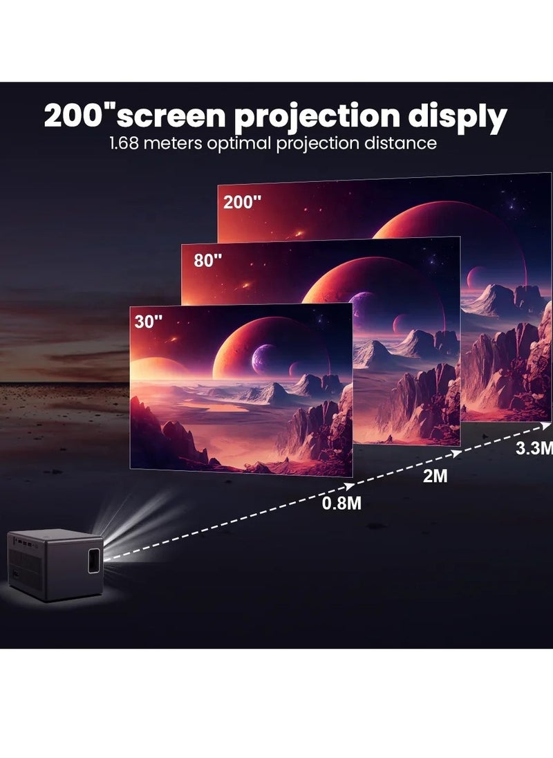 المهوس الفضاء أفضل جهاز عرض ذكي 4K مع 5G واي فاي بلوتوث المحمولة في الهواء الطلق وداخل جهاز عرض فيلم لاسلكي متوافق مع دائرة الرقابة الداخلية / الروبوت / هدمي / التلفزيون عصا  - Image 3