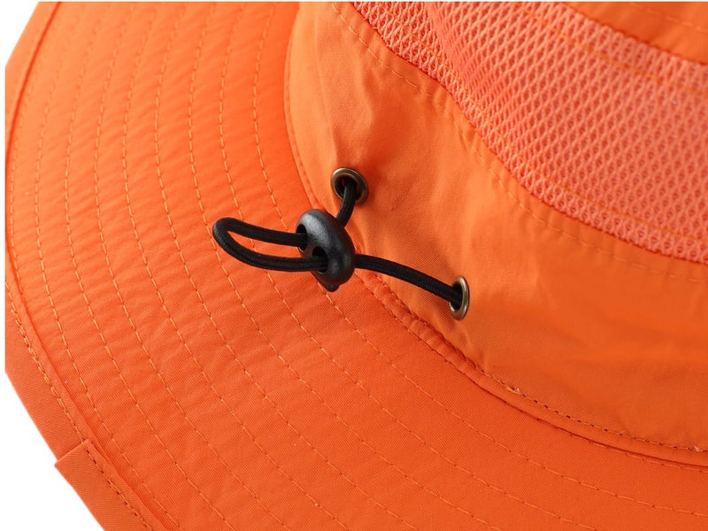 Connectyle outdoor Mesh Sun Hat Wide Brim Sun Protection Hat Summer Fishing Hunting Hiking Gardenig Hat Orange - Image 5