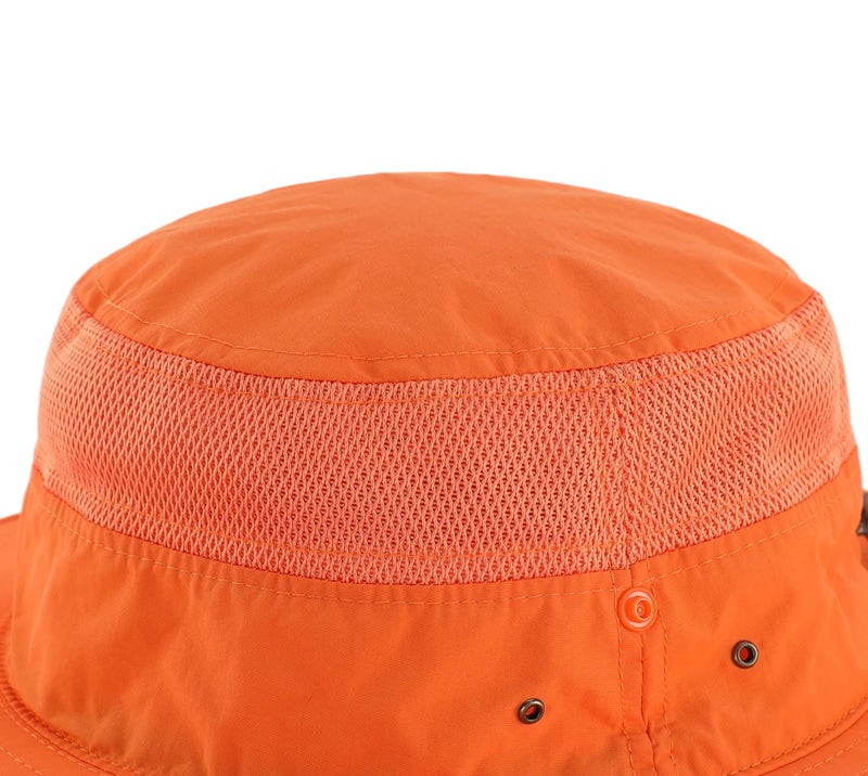 Connectyle outdoor Mesh Sun Hat Wide Brim Sun Protection Hat Summer Fishing Hunting Hiking Gardenig Hat Orange - Image 4