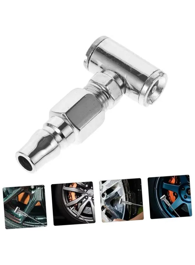 Tire Air Chuck with Pressure Gauge Metal Quick Inflation Locking Nozzle for All Vehicles - Image 2