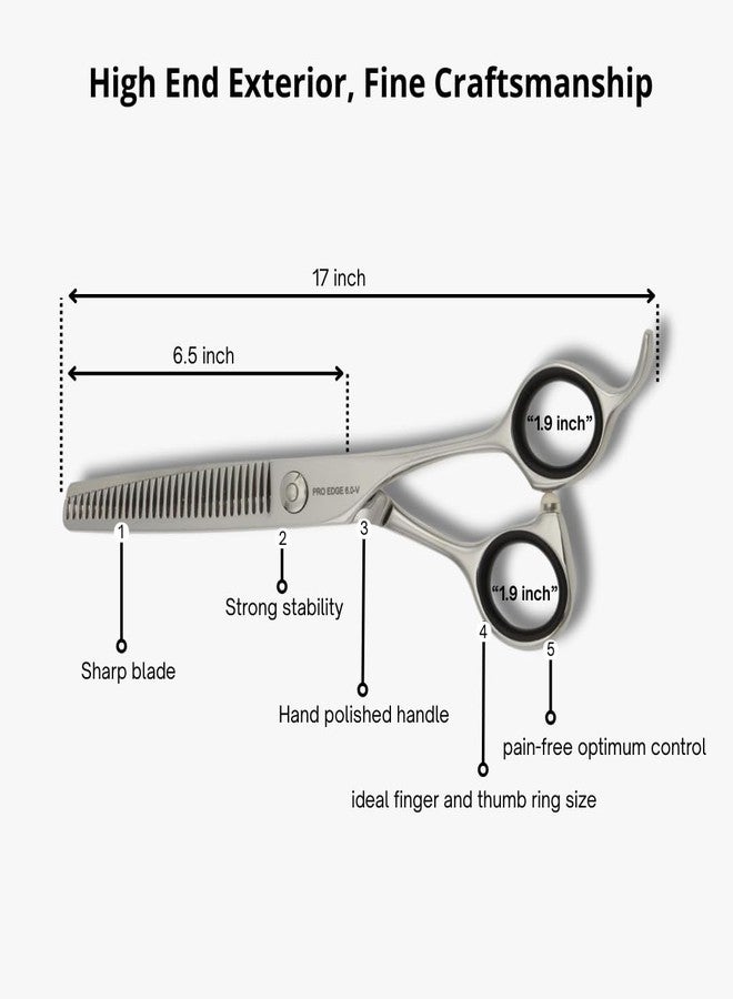 FOLELLO Professional Barber Hair Cutting Scissors For Unisex Stainless Steel Thinning Scissor For Hairdresser With Adjustment Ball Bearing Screw/Cleaning Oil & Cloth - 6" Scissor - Image 5