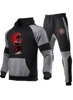 KUYING Dragon Ball Color Blocked Hoodie Leg Binding Pants Hooded Set  - Image 1