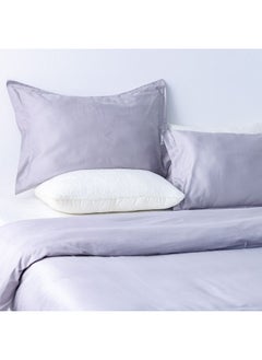 DANUBE HOME Serene 3 - Pieces Cotton Super King Duvet Cover Set - Grey - 260x220 cm 50x75 cm | 100% Cotton - 300 Thread Count Quilt Cover Comfortable Bedding Cover For Bedroom  - Image 3
