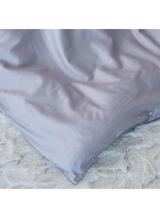 DANUBE HOME Serene 3 - Pieces Cotton Super King Duvet Cover Set - Grey - 260x220 cm 50x75 cm | 100% Cotton - 300 Thread Count Quilt Cover Comfortable Bedding Cover For Bedroom - Image 4