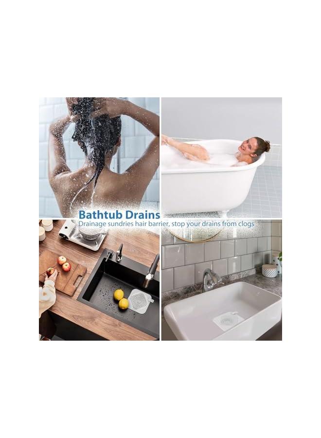 The Bros Bathroom Accessories Shower Drain Hair Catcher Bathtub Stopper, 5.9-inch Large Silicone Drain Plug Hair Stopper, Home Protectors Sink Cover for Bathroom, Kitchen, Laundry, RV - 4 Pack(White) - Image 5