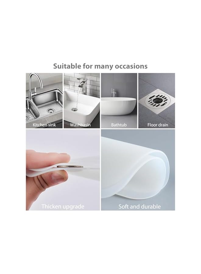 The Bros Bathroom Accessories Shower Drain Hair Catcher Bathtub Stopper, 5.9-inch Large Silicone Drain Plug Hair Stopper, Home Protectors Sink Cover for Bathroom, Kitchen, Laundry, RV - 4 Pack(White) - Image 3