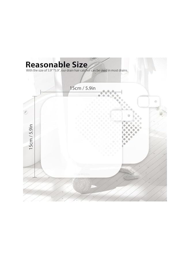 The Bros Bathroom Accessories Shower Drain Hair Catcher Bathtub Stopper, 5.9-inch Large Silicone Drain Plug Hair Stopper, Home Protectors Sink Cover for Bathroom, Kitchen, Laundry, RV - 4 Pack(White) - Image 2