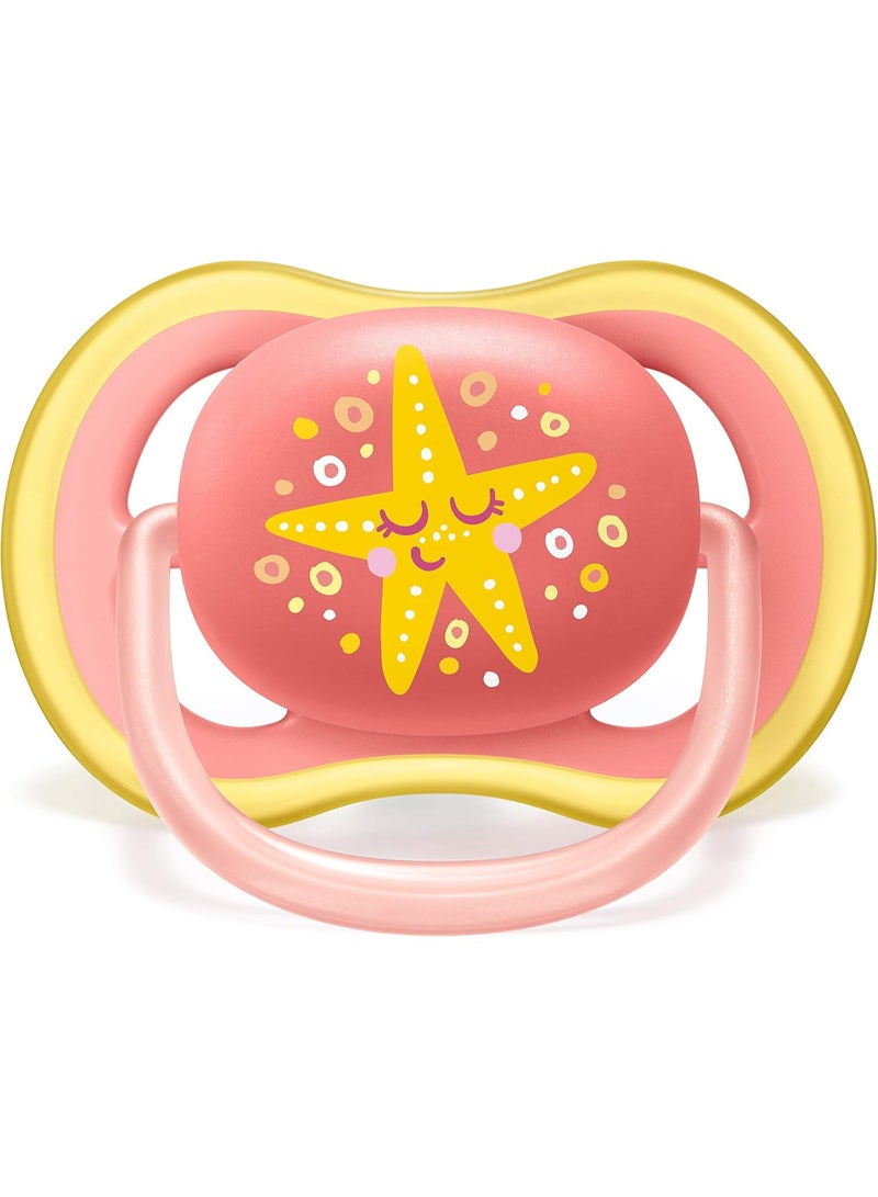 AVENT Ultra Air Pacifier, 6-18 Months, Whale/Starfish, 4 Pack, SCF085/10 - Image 3