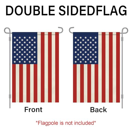 HOOSUN 12" x 18" American Flags Garden Flag,Small American Flags for Outside Patriotic Decorations,Double Sided Patriotic USA Yard Flag Veterans Day Decorations for Garden,Yard,Lawn(No Flagpole) - Image 5