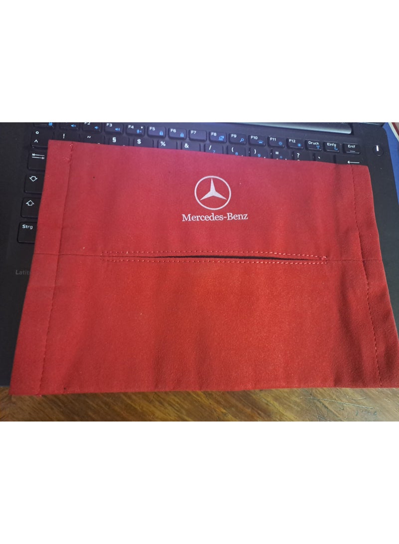High-quality red Alcontra tissue box with car brand logo - Image 4