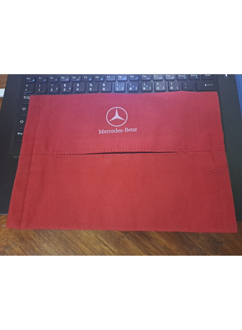 High-quality red Alcontra tissue box with car brand logo - Image 1
