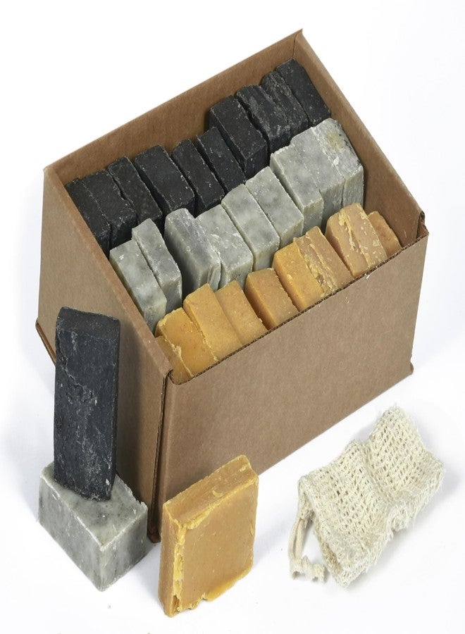 Pure Artisan Bar Soap Handmade with 100% Fair Trade Organic Oils, Cold Process Bars by BeeTheLight (4 lb Bulk Bars w/Soap Saver Bag Assorted: PineTar/Mint/Cedar