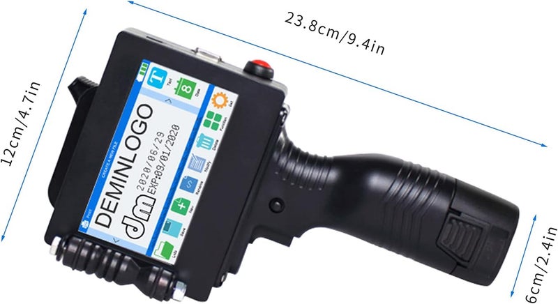 Handheld Printer Portable Inkjet Printer High Definition Inkjet Code Printer with 4.3 Inch LED Touchscreen Quick-Drying Ink Cartridge for Label/Production Date/Barcode/Trademark/Logo/Graphic etc. - Image 2