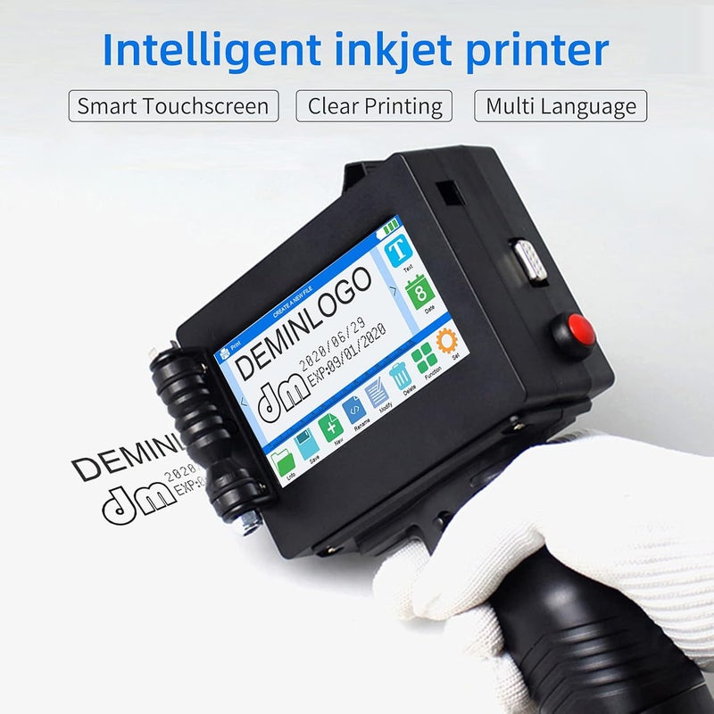 Handheld Printer Portable Inkjet Printer High Definition Inkjet Code Printer with 4.3 Inch LED Touchscreen Quick-Drying Ink Cartridge for Label/Production Date/Barcode/Trademark/Logo/Graphic etc. - Image 5