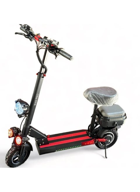 Monster Scooter ES502-2 - Information Display, 48V Battery, Side Light, Rear Bag, and LED Lights with Bluetooth