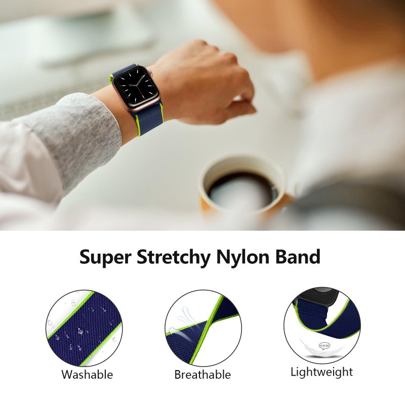CCnutri 4 Pack Stretchy Solo Loop Compatible with Apple Watch Band 38mm 40mm 41mm 42mm 44mm 45mm 46mm 49mm Women Men, Sport Nylon Elastic Straps Braided Wristbands for iWatch Series 10 9 8 7 6 5 4 7 Ultra SE - Image 2