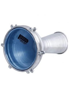Alexandria Lightweight Aluminum Turkish Tabla Darbuka Doumbek Drum 6 Pins with 23 cm Plastic Drumhead - Silver  - Image 1
