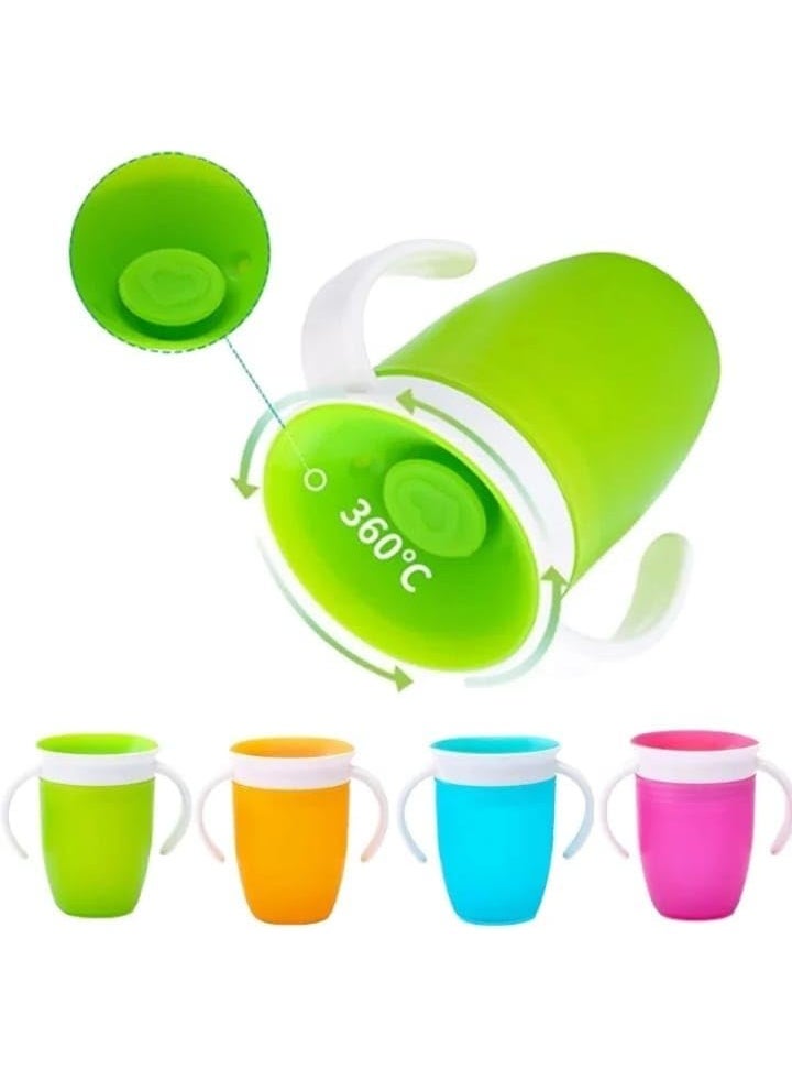 كوب 360 درجة للشرب، سعة 207 مل، مانع للتسرب وبمقابض لتدريب الأطفال على الشرب بسهولة - Image 4