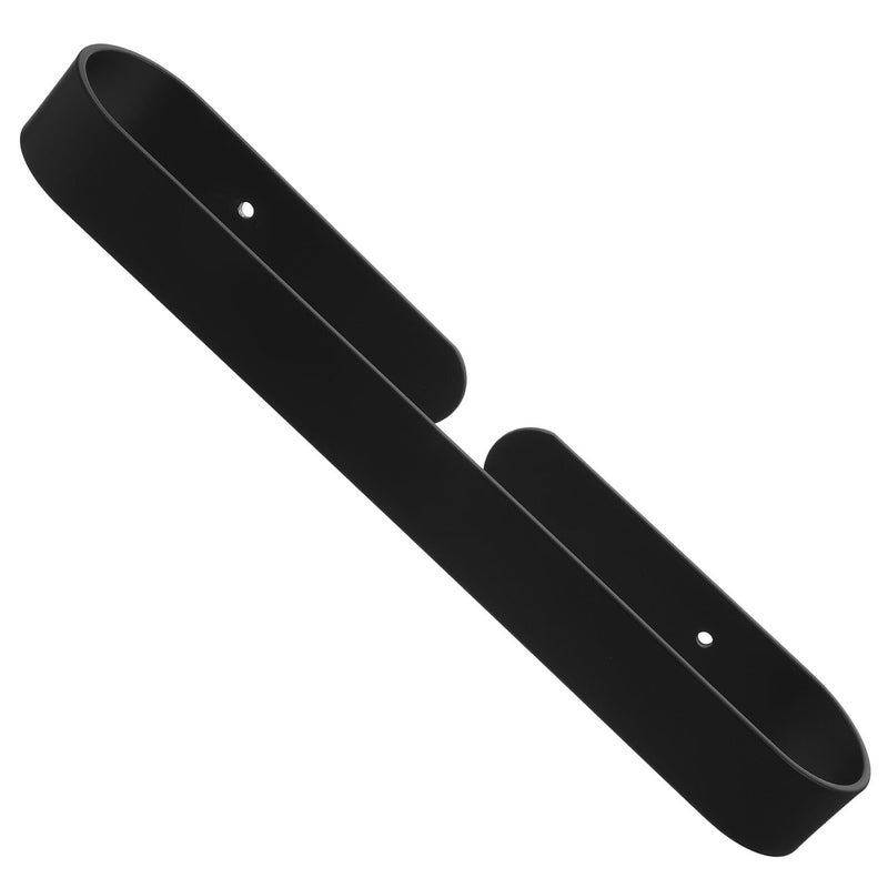 Wall Mounted Aluminum Towel Holder and Paper Rack 30cm Black for Bathroom Kitchen - Image 2