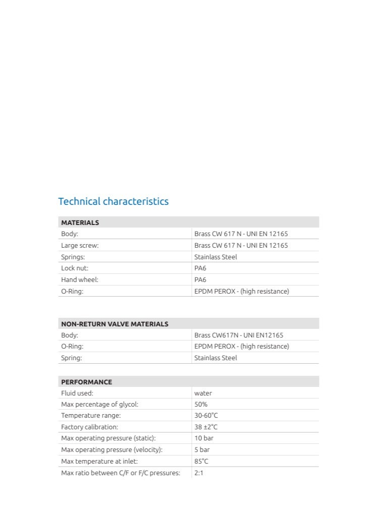 عام 1 1/4 خلاط ترموستاتي مع وصلات ذكر (مزيج 30-60 درجة مئوية) - Image 2