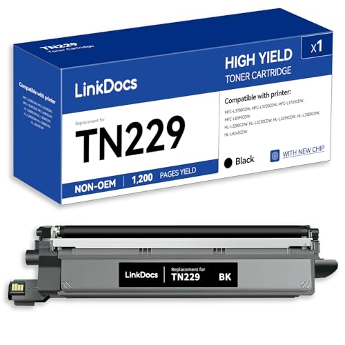 LinkDocs TN229BK Black Compatible Toner Cartridge Replacement for Brother TN-229 TN229XL TN-229XL BK Work for Brother HL-L3280CDW HL-L3220CW MFC-L3720CDW MFC-L3780CDW Printers - Image 1
