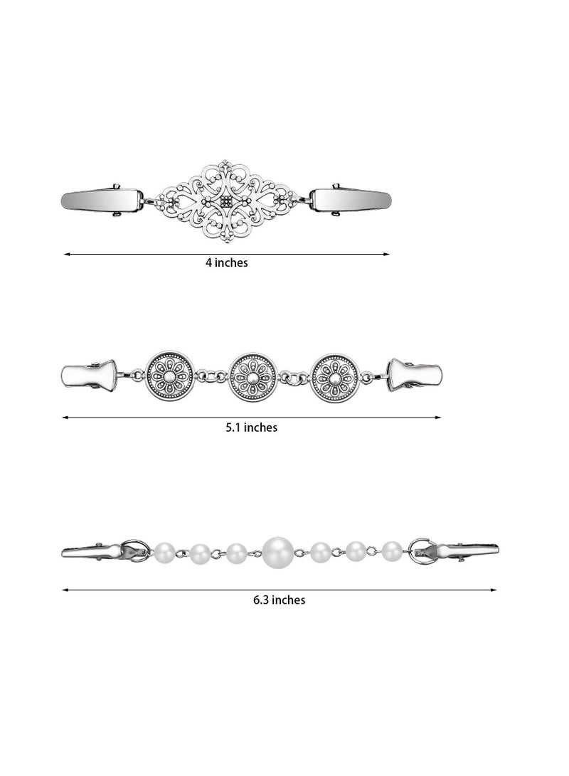 KASTWAVE Shirt Clips, Dresses Shirt Clips Cardigan Clips Vintage Sweater Shawl Clips Retro Brooch Pins Collar Chain Clips for Women Girls Dresses Cardigan Collar Safety Pins(12 Pieces) - Image 3